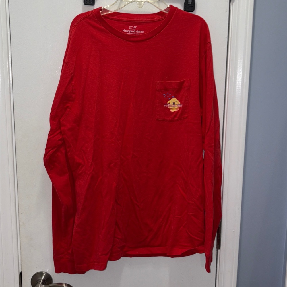 Vineyard Vines Vibrant Red Long Sleeve Tee